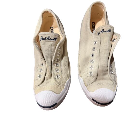 Converse Jack Purcell Women’s Tan Canvas Lace Up Low Sneakers Size 7 - 556877c - Picture 2 of 7